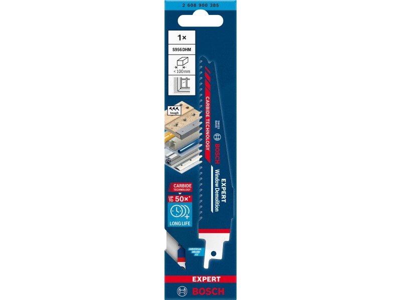 List Bosch za sabljasto žago EXPERT ‘Window Demolition’ S 956 DHM, 150mm, 6TPI, za Aluminij, Les, 2608900385